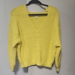 🔆Anthropologie Bright Yellow V-Neck Sweater🔆